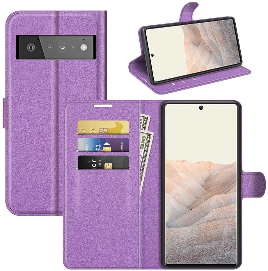for Pixel 6 Pro Case, for Google 6 Pro Phone Case, PU Leather with Card Holder Phone Case Wallet Flip Kickstand [Card Slots] [Magnetic Closure] for Google Pixel 6 Pro