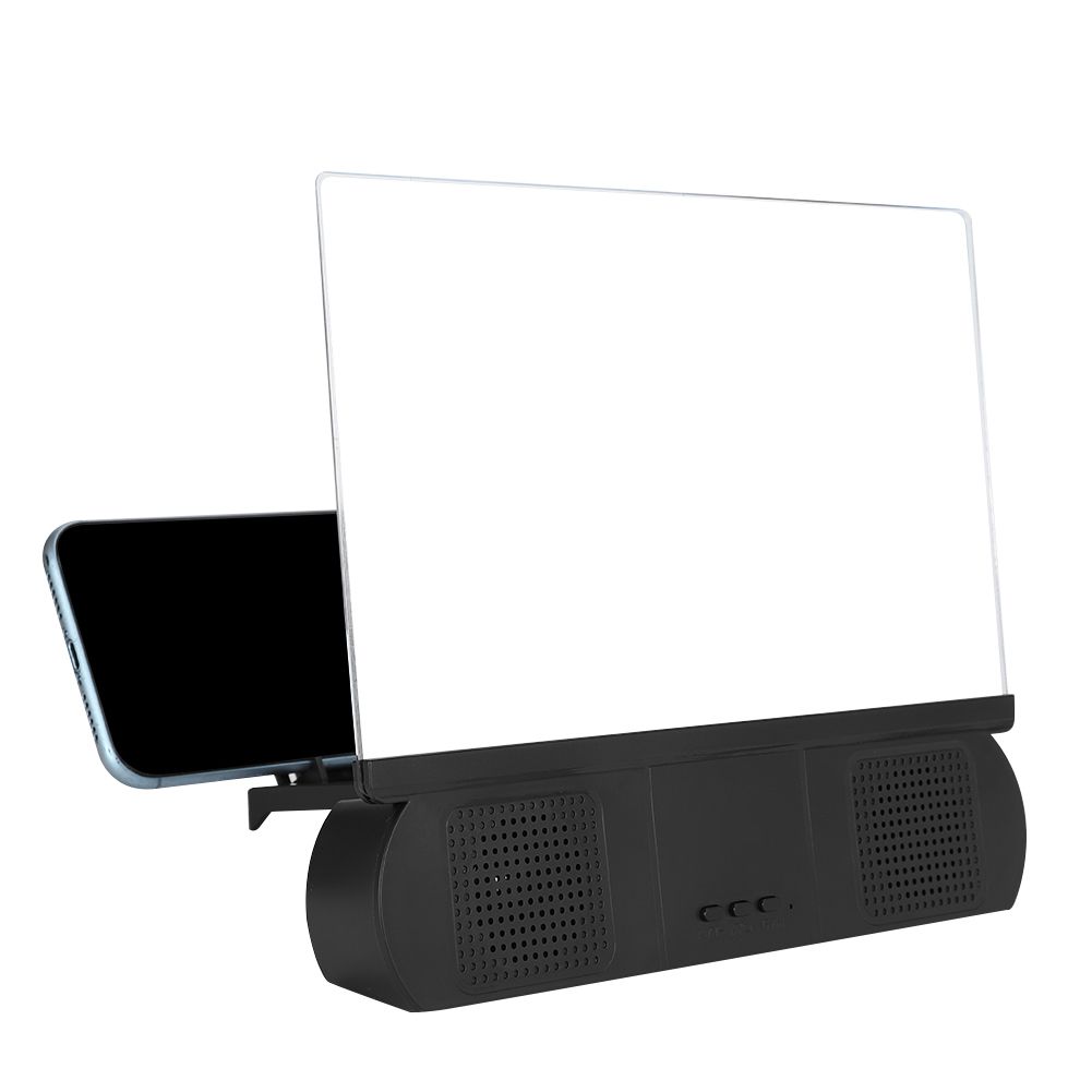 Sala Meng 10 Inch Acrylic Lens Video HD Display Screen Magnifier Bracket Amplifier with Bluetooth Speaker