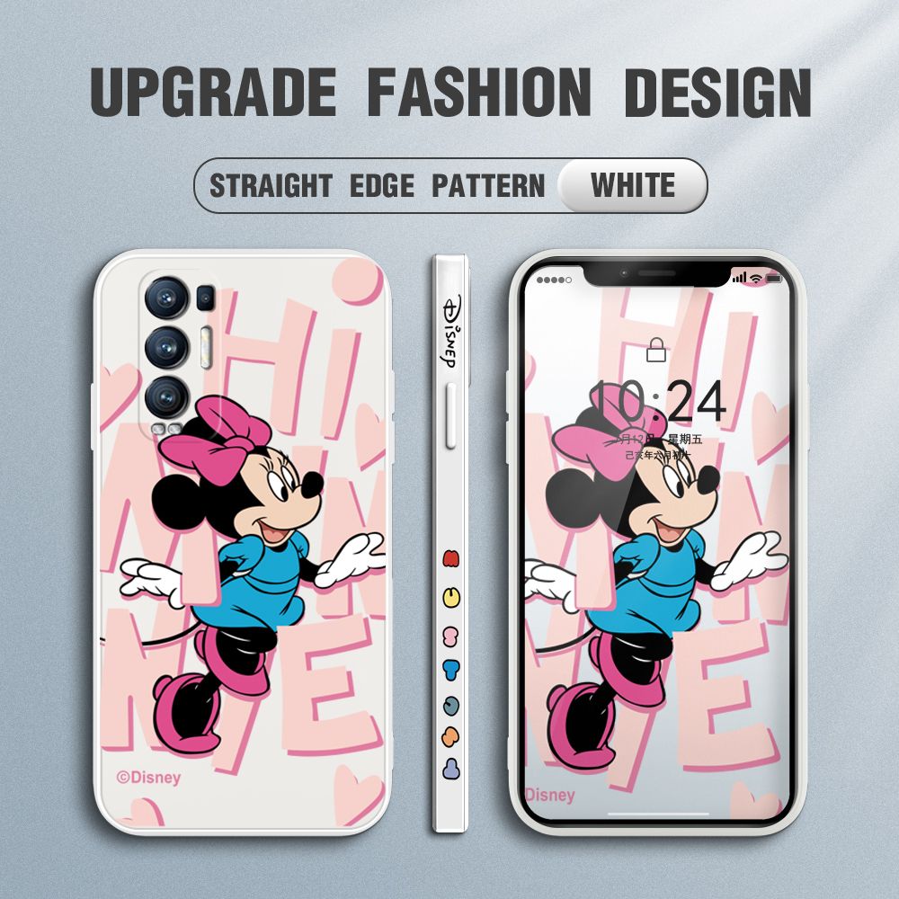 UCUC for OPPO Reno 5 Pro Plus 5G Back Cover Cute Cartoon Characters Ultra Thin Soft Luxury Square Multicolor Liquid Silicone Phone Case