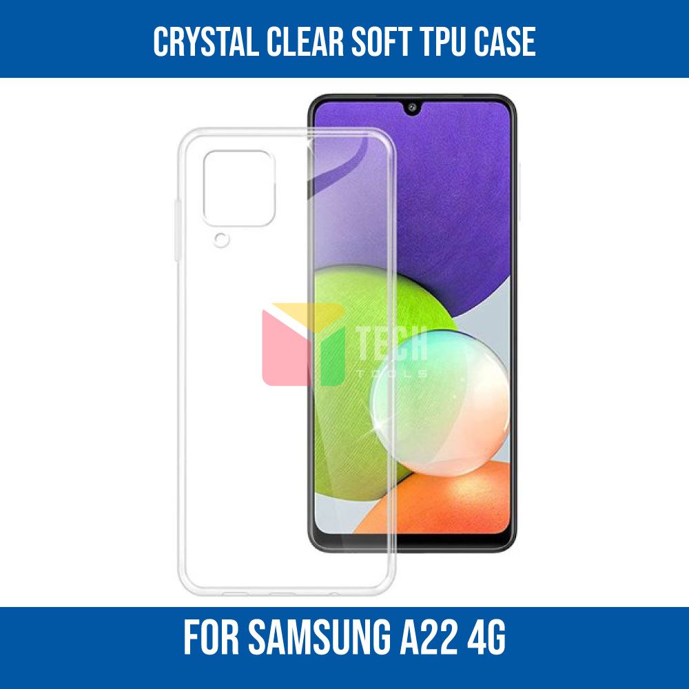 For SAMSUNG A22 4G Premium Silicone Case Crystal Clear Soft TPU Ultra-Thin Transparent Flexible Protective Mobile Phone Back Cover