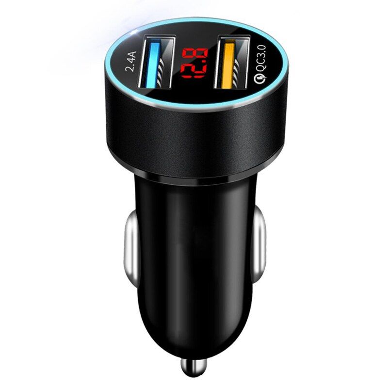 Mini Car USB Charger LED Type C Car-Charger For OPPO A52 A72 A92 A31 2020 C12 C15 3 4 Fast Charging QC 3.0 Car Charger