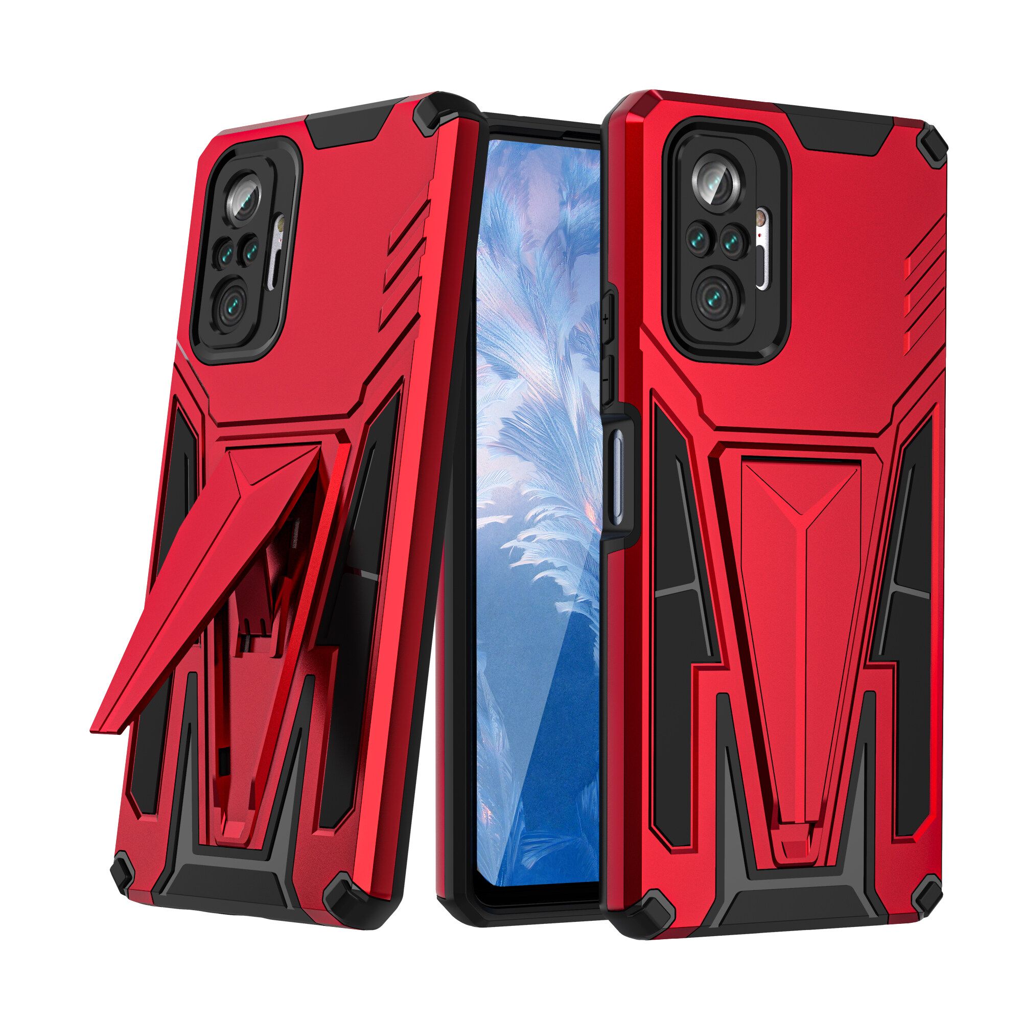 Lereach for Xiaomi Redmi Note 10 Pro 4G Case Magnetic Armor V-shaped Bracket Shockproof Mobile Phone Cover