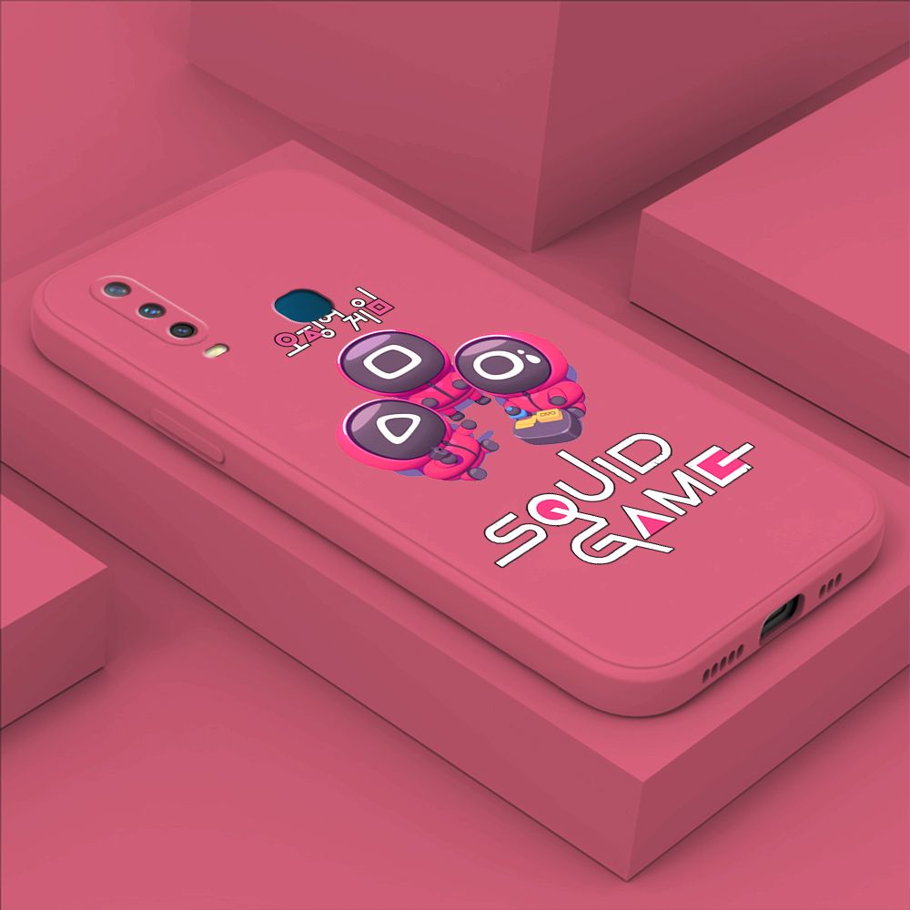 ZeroQiQi for Vivo Y17 Case Cute Cartoon Cute Squid Character Phone Cover Square Liquid Silicone Shockproof Phone Protective Case