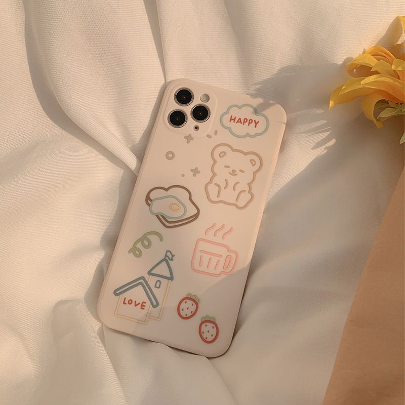 Cute Bear Soft Silicone Cover Mobile Phone Protective Case