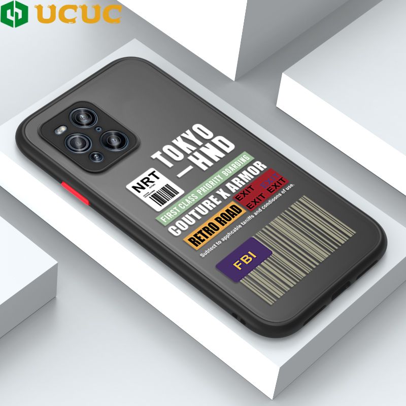 UCUC for OPPO Find X3 5G / Find X3 Pro 5G Back Cover FBI Sticker Frosted Transparent Hard Phone Case Thin Shockproof Full Cover Camera Protect Case