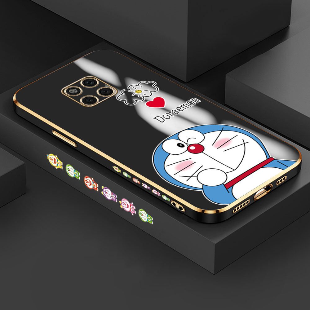 Jizetin (Free Lanyard) Huawei Mate 20 Pro Case Cute Jingle Cat Luxury 6D Plating Soft Casing Silicone Ultra Thin Phone Cover
