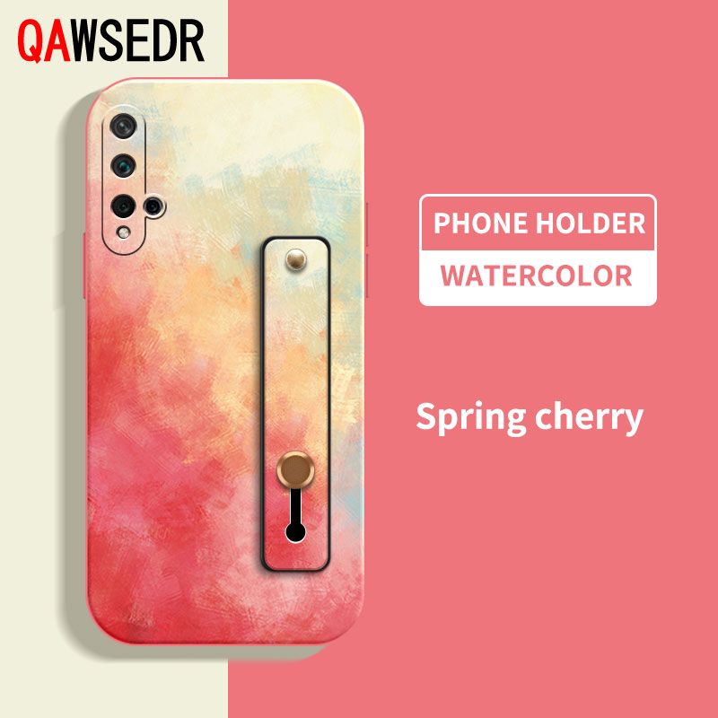 Case For Huawei Nova 5t Honor 20 Watercolor Straight Square Edge Carema Protection Full Coverage Silicone Shockproof Phone Casing Soft Phone Case Square Cover