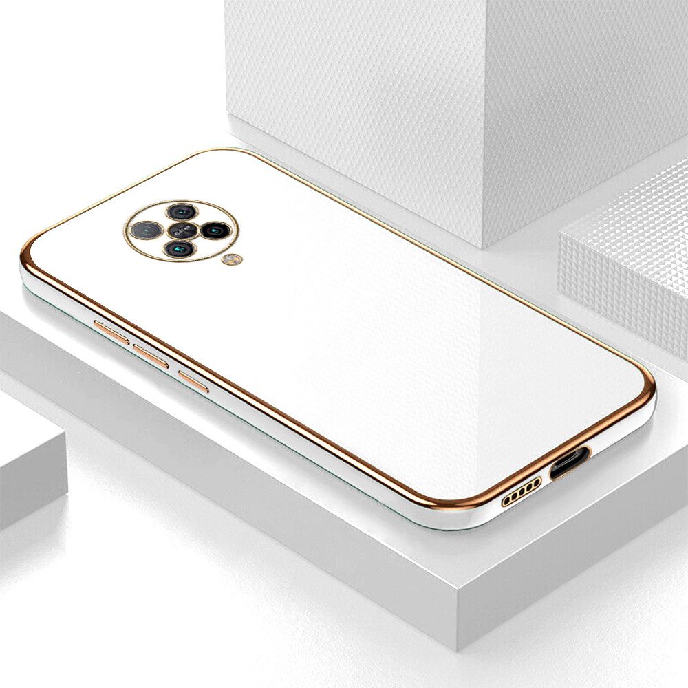 Luxury 6D Plating Soft Casing Silicone Square Frame Phone Case For Redmi K30 Pro ZooM Case Shiny Bling Back Cover + Free Lanyard