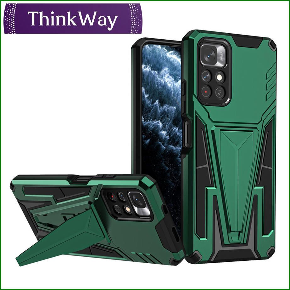 Heavy Duty Protective Case Cover with Kickstand Dual-Layer Design Grade Drop Tested Can be attached to a magnetic car mount For Redmi Note10 4G/Note10S & Redmi Note10 Pro 4G/Note10 Pro Max