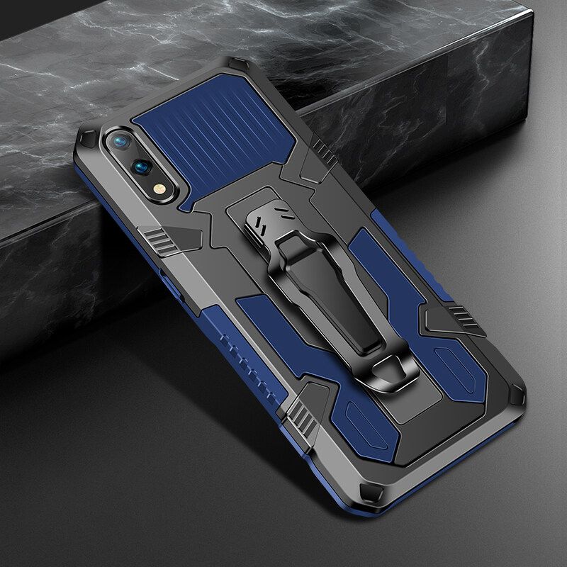 Shockproof Phone Case For Samsung Galaxy A01 Rugged Armor Aluminum Magnetic Stand Metal Anti-fall Cover