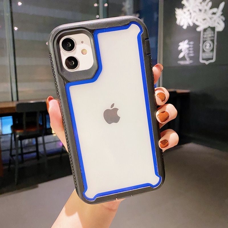 Shockproof Bumper Transparent Phone Case For iPhone 12 13 Pro Max 12 Mini XR XS Max X 7 8 Plus 12 11 Pro Clear Armor Back Cover