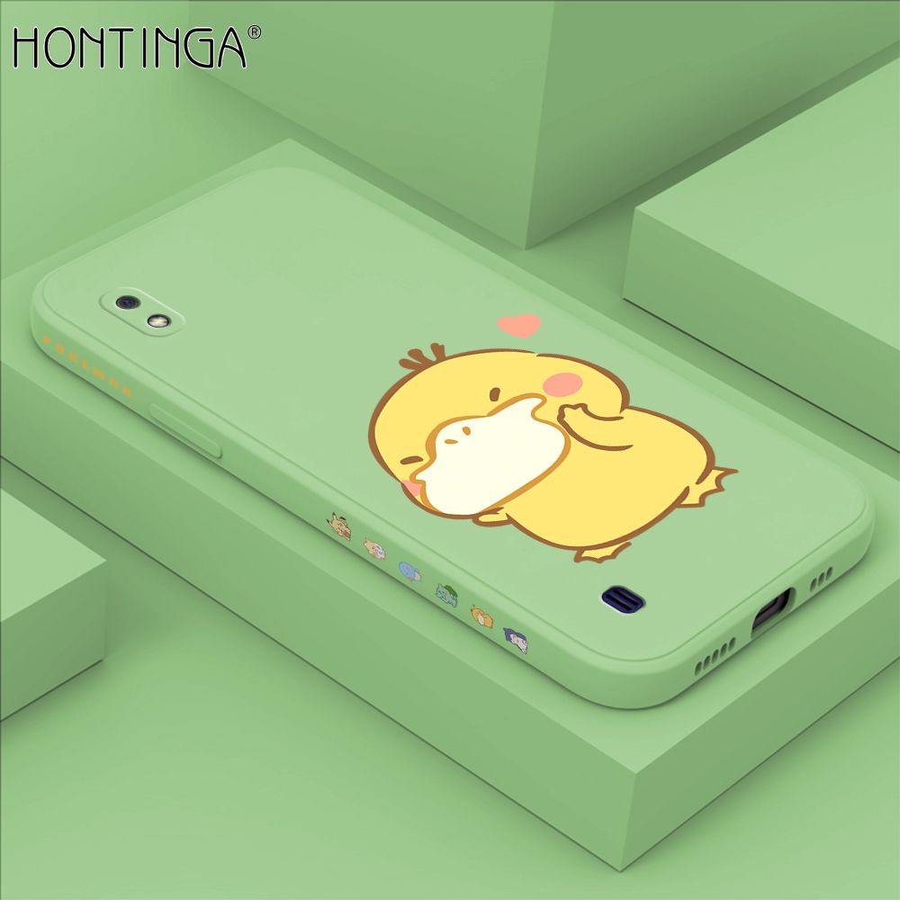 Hontinga for Samsung A10 Case Side Design Trendy Cartoon Sign Back Cover Soft Square Edge Pattern Liquid Silicone Phone Cases