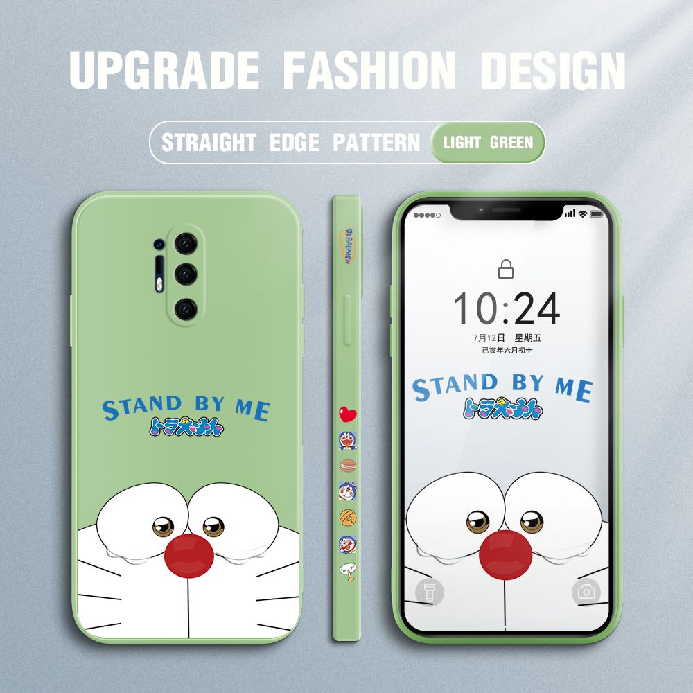 Jizetin for OnePlus 8 Pro Case New Cartoon Stand by Me Doraemon Anime Side Design Phone Cover Liquid Silicone Cases