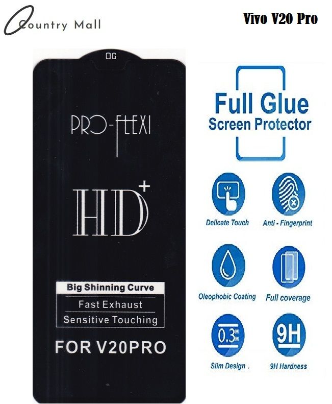 Vivo V20 Pro OG Type Big Shining HD 9H (Better than 6D/11D/21D) Tempered Glass Screen Protector -Black
