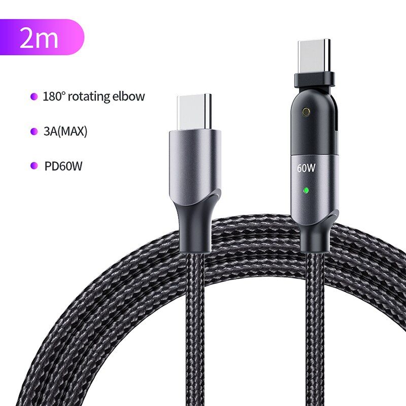 Oppselve 180 Degree USB Cable Rotate Type C 5A Fast Charge Wire Type-C Cable USB-C For Samsung Galaxy Huawei P30 Pro Fast Charge