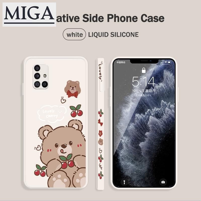 Samsung Galaxy A02s A11 A12 A21s A31 A42 5G A50 50S 30S A51 A71 M31 M51 phone case Side Pattern Little bear Phone Case Personality Simple Phone Case