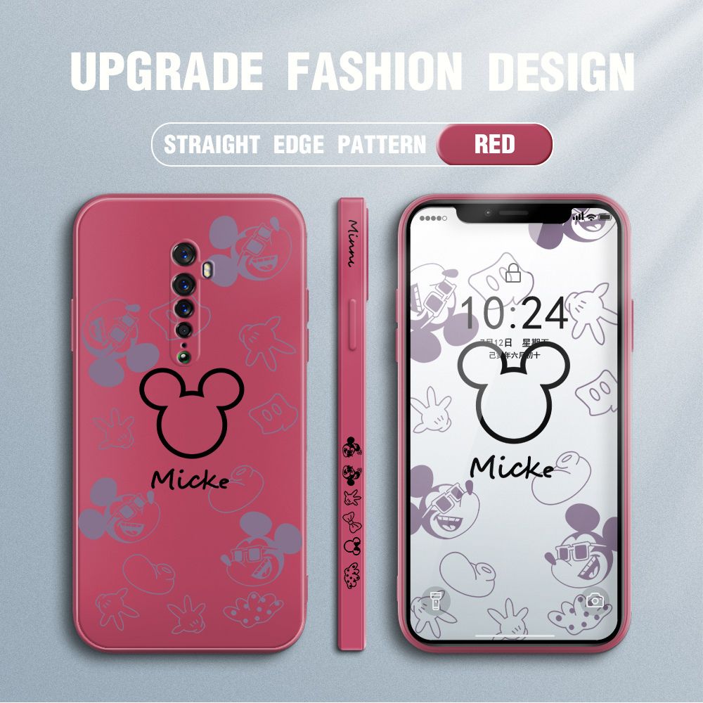FHKL for OPPO Reno 2 Back Cover Mickey Print Side design Soft Case Multicolor Liquid Silicone Phone Cases