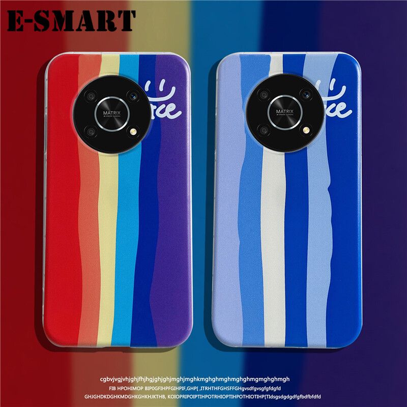 For Honor X9 Case Cartoon Rainbow Pattern TPU Soft Fashion Shockproof Back Cover Casing For Honor X9 Silicone Couple Cover