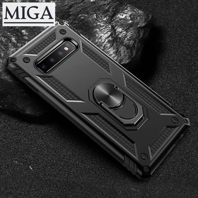 Shockproof Armor Phone Case For Samsung Galaxy S20 S20 Plus S20 Ultra S10 S10 Plus S10e S9 S8 Plus Note 20 Ultra Note 20 Note 10+ Rugged Magnetic Ring Holder Kickstand Hard Protective Casing Cover for Samsung Galaxy Note 8 Note 9 Note 10