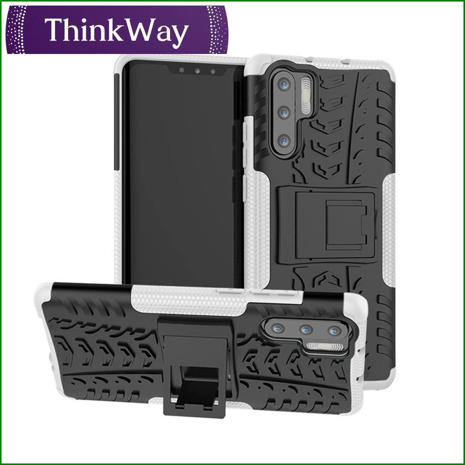 Tire pattern anti-slip shock-absorbing mobile phone case shock-proof heavy-duty combination hybrid sturdy and durable double-layer grip with bracket For Honor V20 & Enjoy 9/Y7 2019/Y7 pro 2019