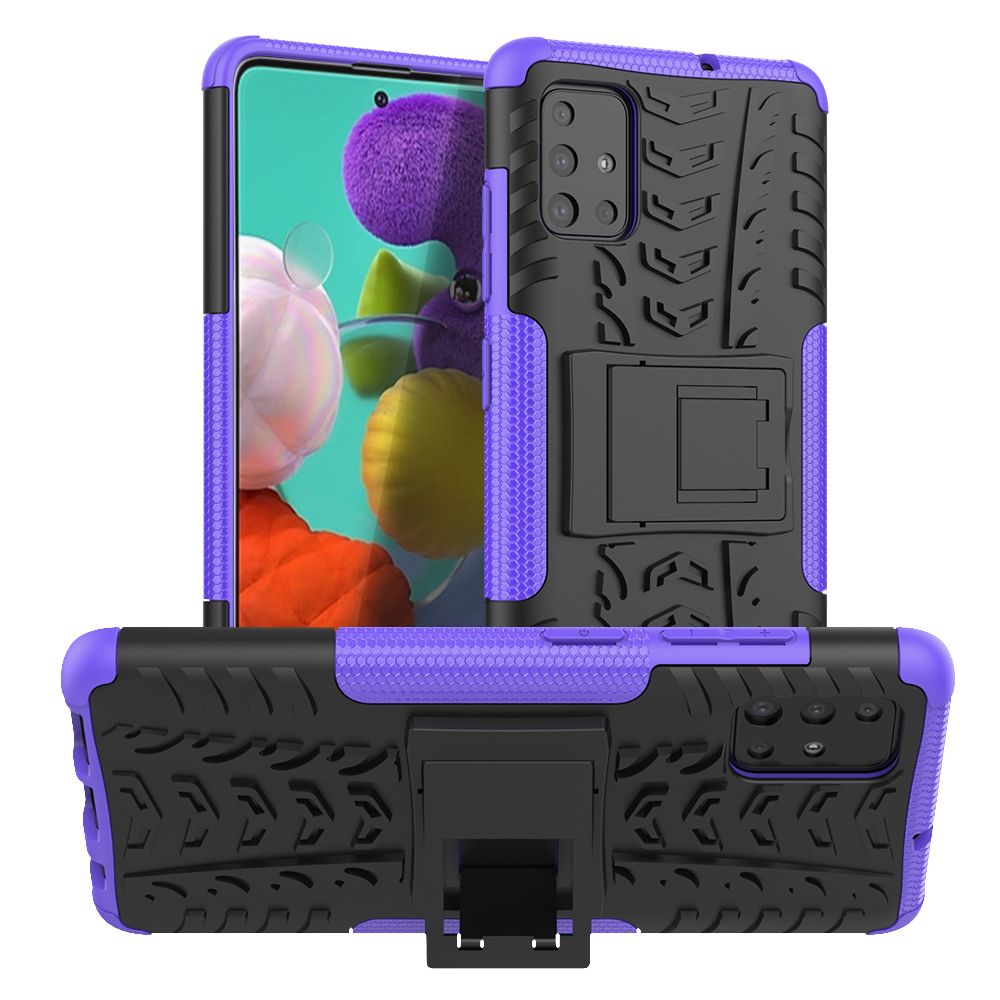 Heavy Duty Armor Tough Hybrid Shockproof Dual Layer Kickstand Protective Case Cover For Samsung Galaxy A51