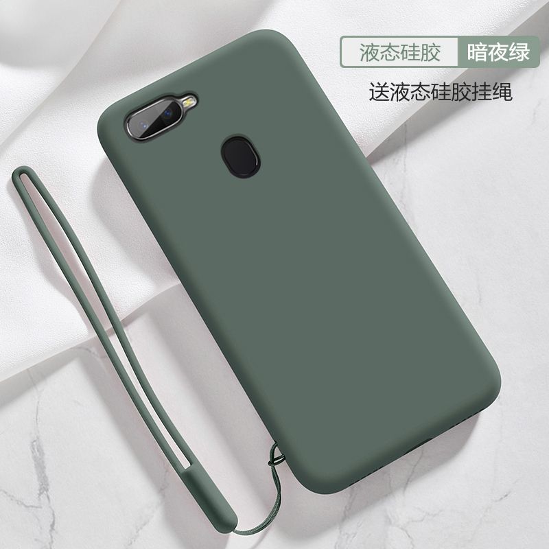For OPPO F9 For OPPO F9 Pro Case Ultra thin Soft Phone Back Cover Smooth Liquid Silicone Flocking Protective Casing (With Free Gift lanyard)