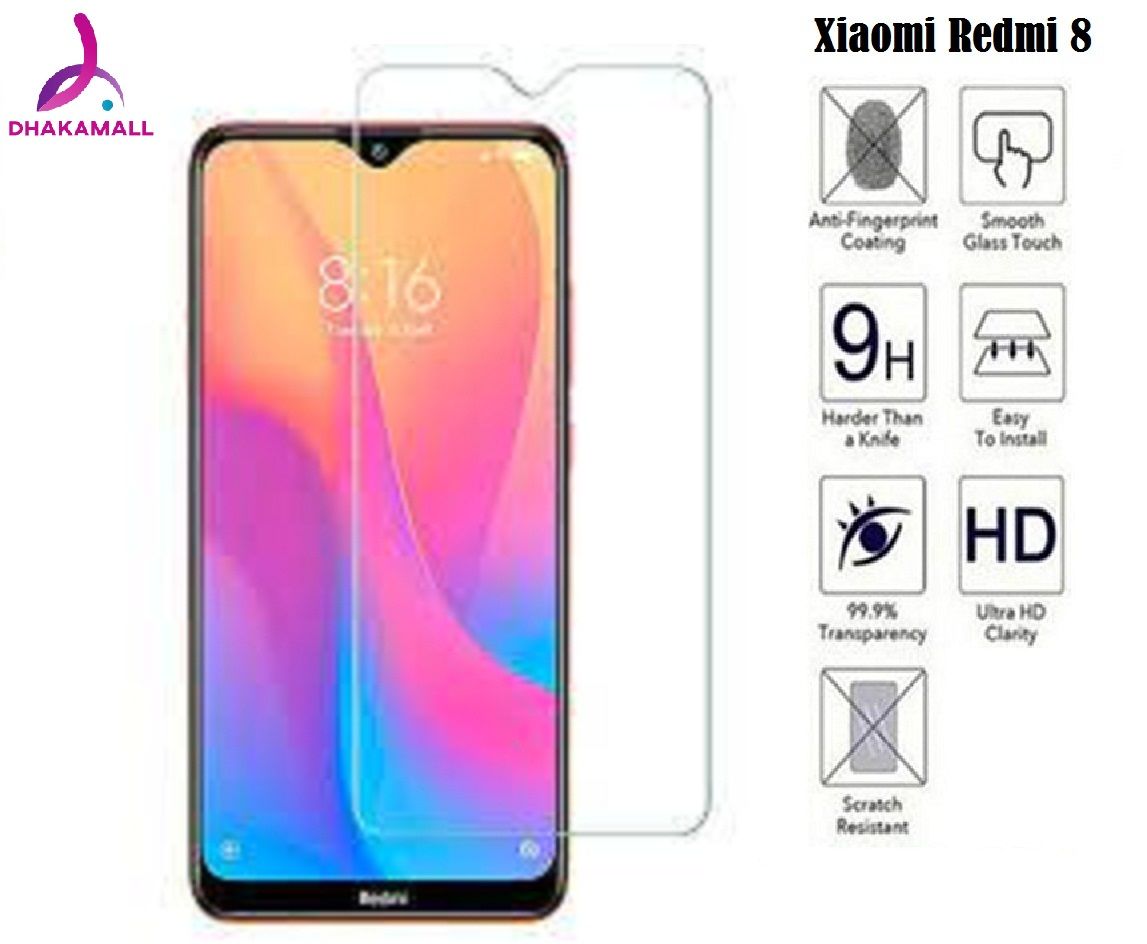 For Xiaomi Redmi 8 Tempered Glass Screen Protector Ultra thin 2.5D 9H (Note Curve)-Transparent