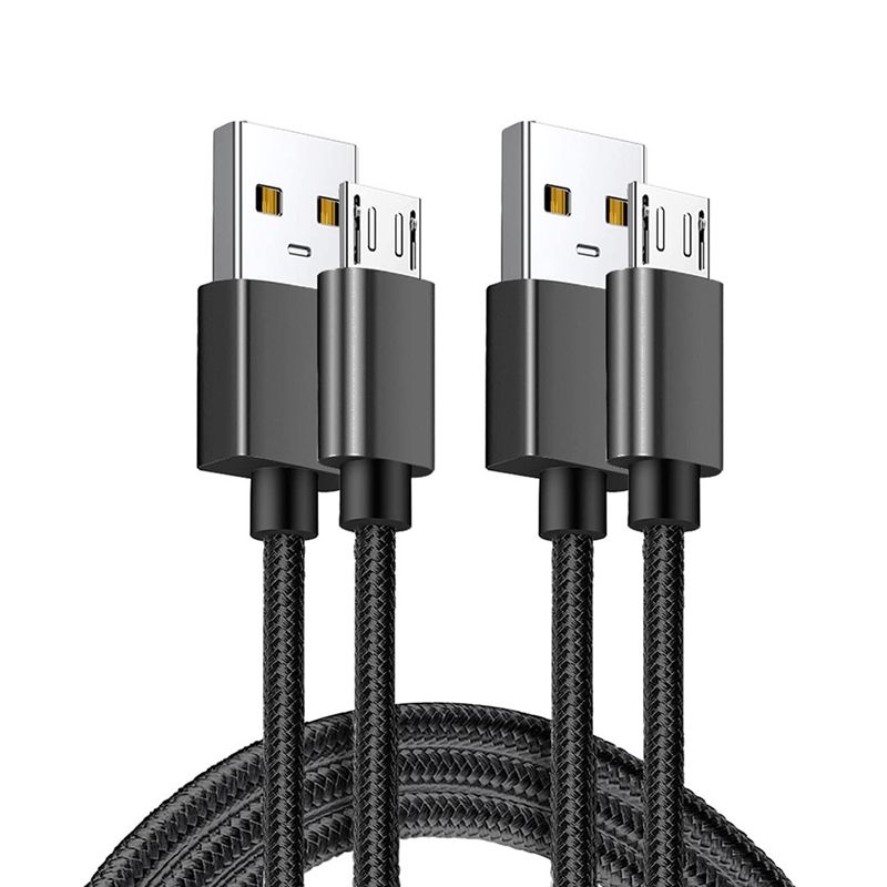XHHDQES Micro-USB Cable 3 Meters 2 Pack, Long Android Charger Cable, Micro-Charging Cable for Samsung S7/ S6/ S5 Charger Cable