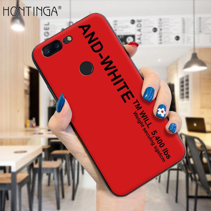 Hontinga for OnePlus 5T Case Simple Generous Clean Color Girls Boys Cases Shockproof Soft Silicone TPU Phone Cover