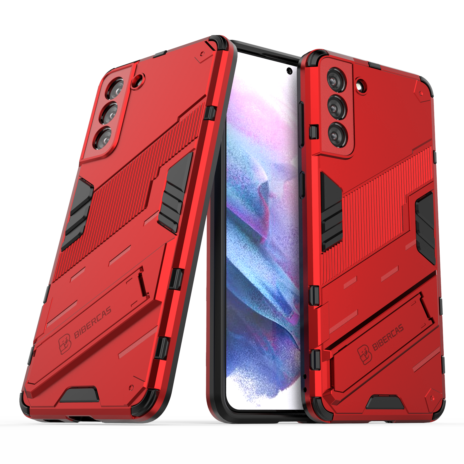 Shockproof Armor Phone Case For Samsung Galaxy S21 5G Rugged Bracket Anti-Fall Protector Cover