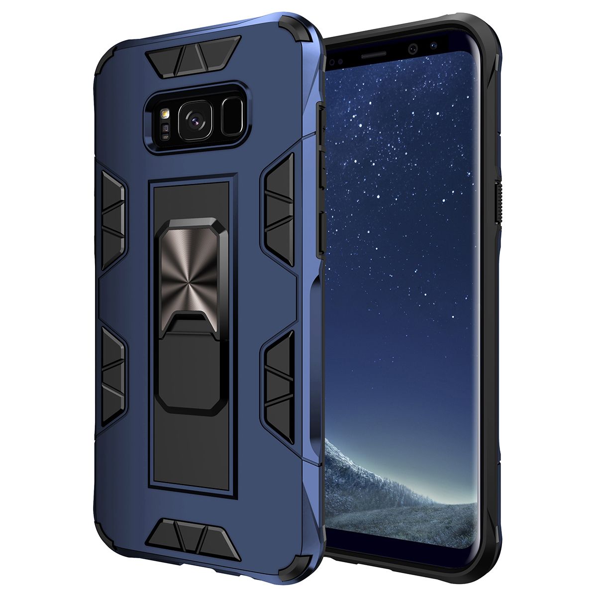 For Samsung Galaxy S8 Plus Phone Case Armor Magentic Ring Car Holder Cover