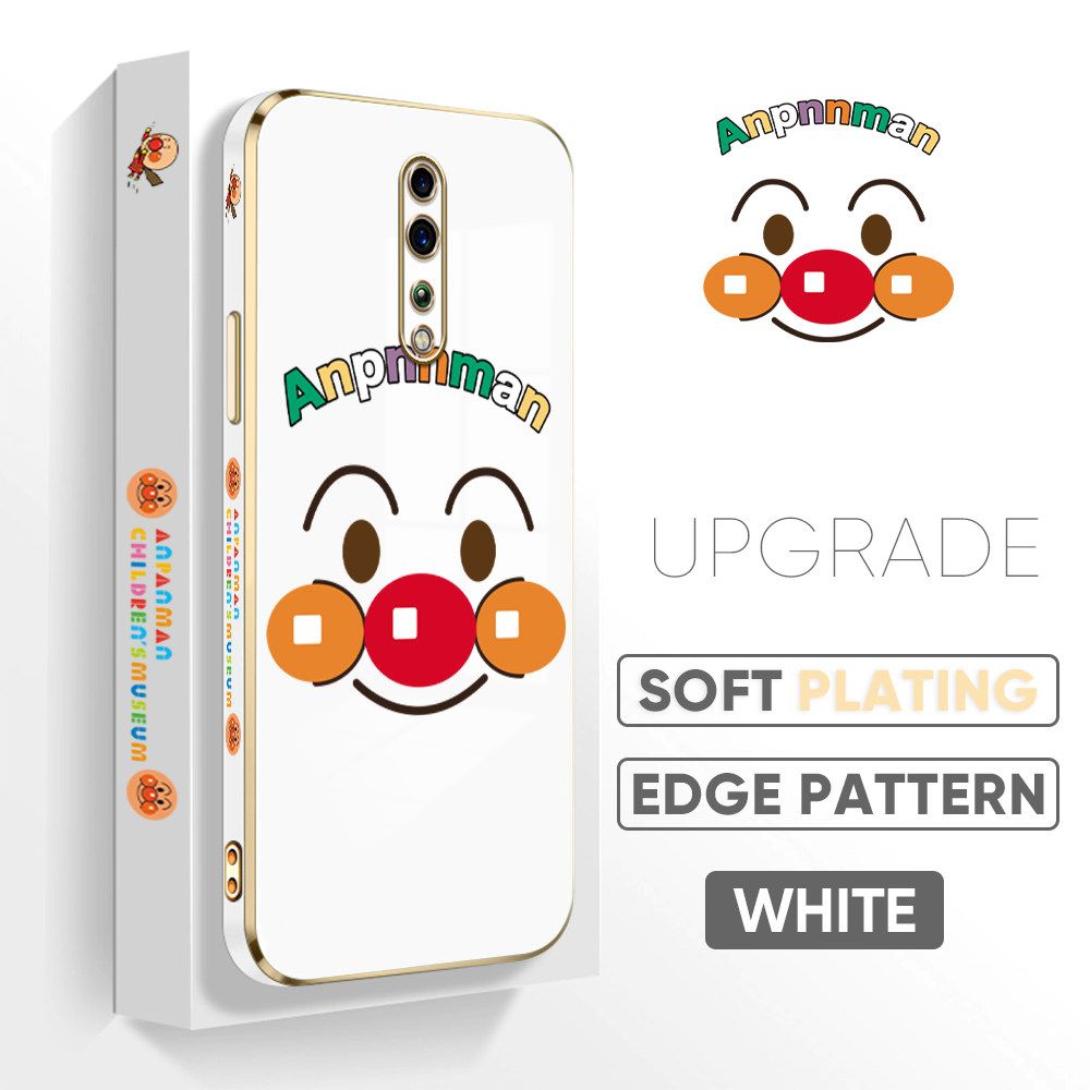 TA for OPPO Reno Z Back Cover + Free Lanyard Bread Superman Luxury 6D Plating Case Side Pattern Soft Silicone Square Phone Cases