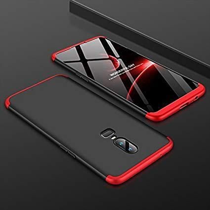 One Plus 6 360 Degree Gkk Phone Back Cover - Black & Red