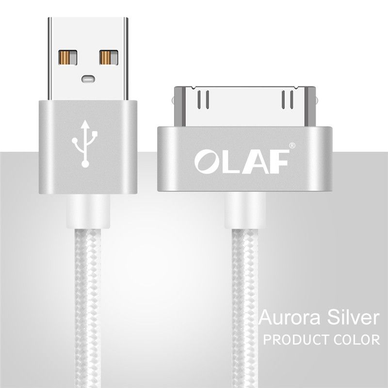 Nylon Premium Cable For iphone 4 USB Charger Cable 30 pin USB Data Sync Charging Cable for iphone 4s iPad 2 3 4 iPod Cables