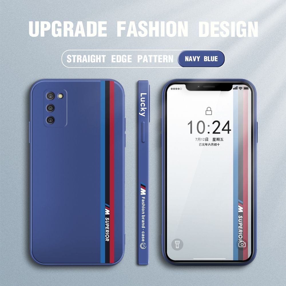 Jizetin for Samsung Galaxy A03S Back Cover Simple Graffiti Track Side Design Liquid Silicone Phone Case Soft Full Camera Protect Phone Cases