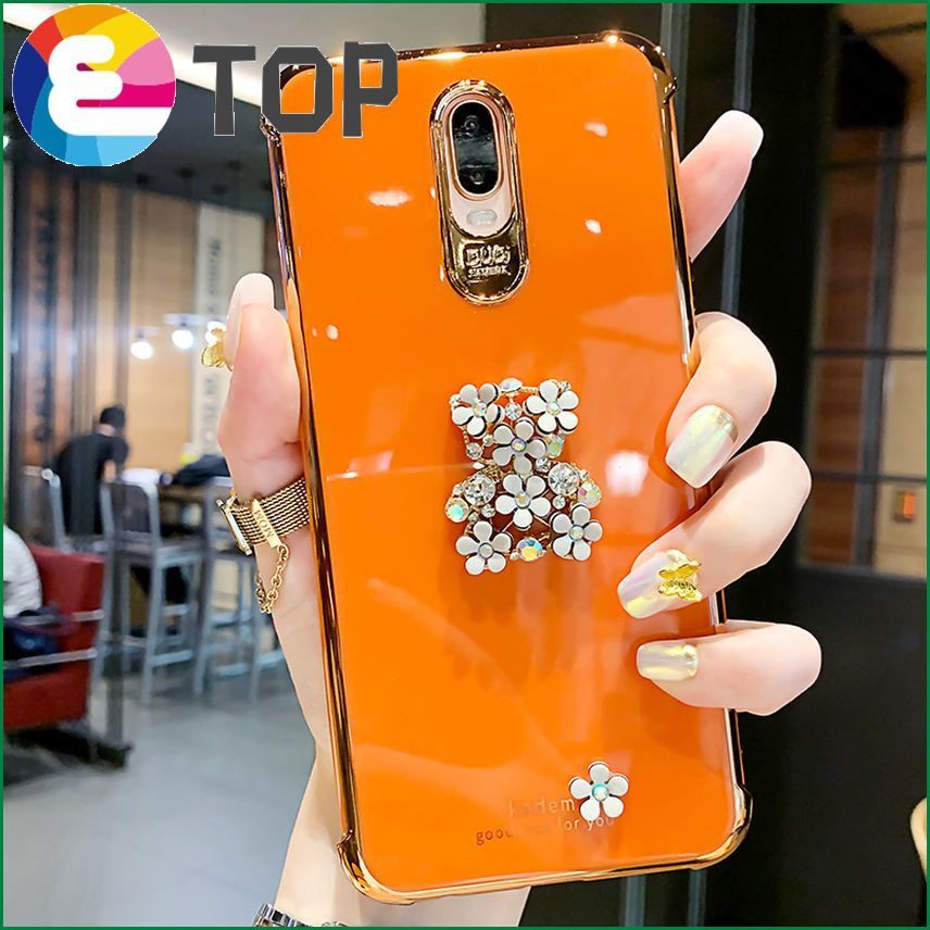 Oppor17 mobile phone shell cute female model suitable for r17 silicone all-inclusive anti-fall high-grade electroplating super cute cartoon flowers
