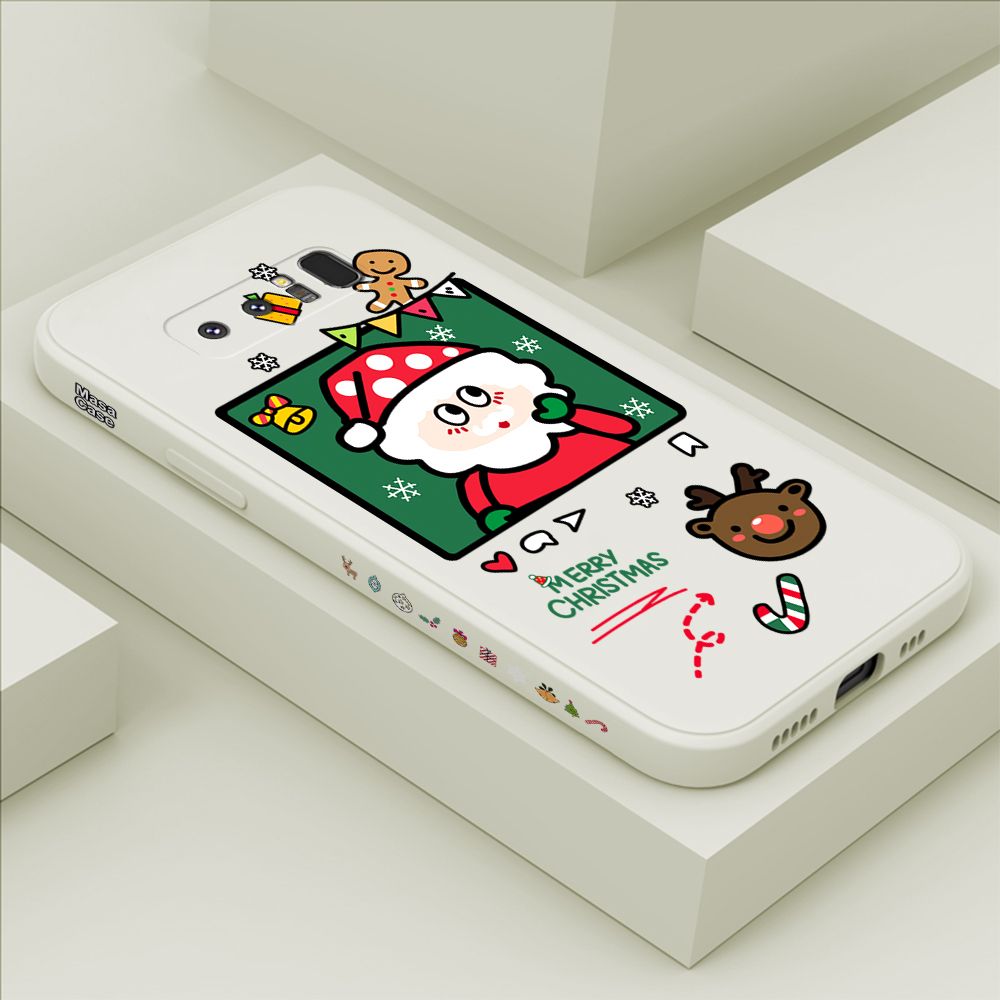ZeroQiQi for Samsung Note 8 Case Santa Claus Christmas Gifts Side Printing Cases Soft Liquid Silicone Phone Cover