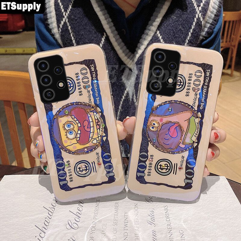 ETSupply Phone Case Galaxy A32 4G Back Case SpongeBob Cute Cartoon Couple Soft Phone Cover Shockproof Samsung A32 4G Silicone Cases