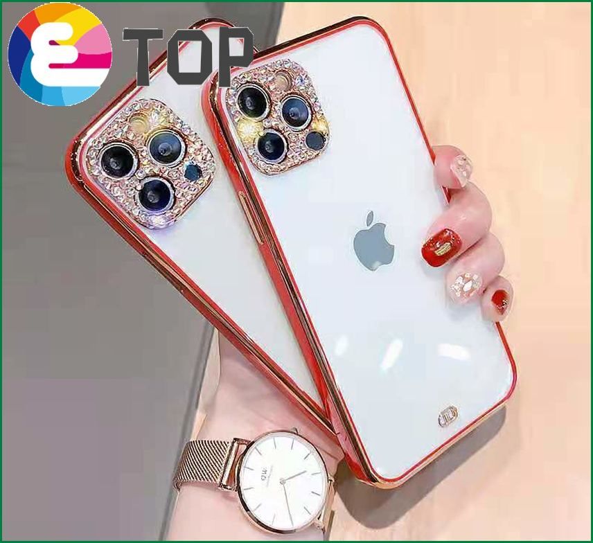 Suitable for Apple 12 mobile phone shell iPhone12pro all-inclusive silicone soft shell 12promax paste drilling transparent ins wind