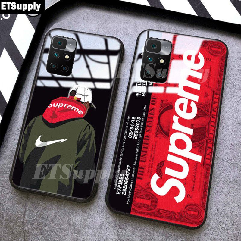 SUP Design for Redmi10 Phone Case with Tempered Glass Back Cover Shockproof Mirror Cover for Redmi 10 Supreme Cases