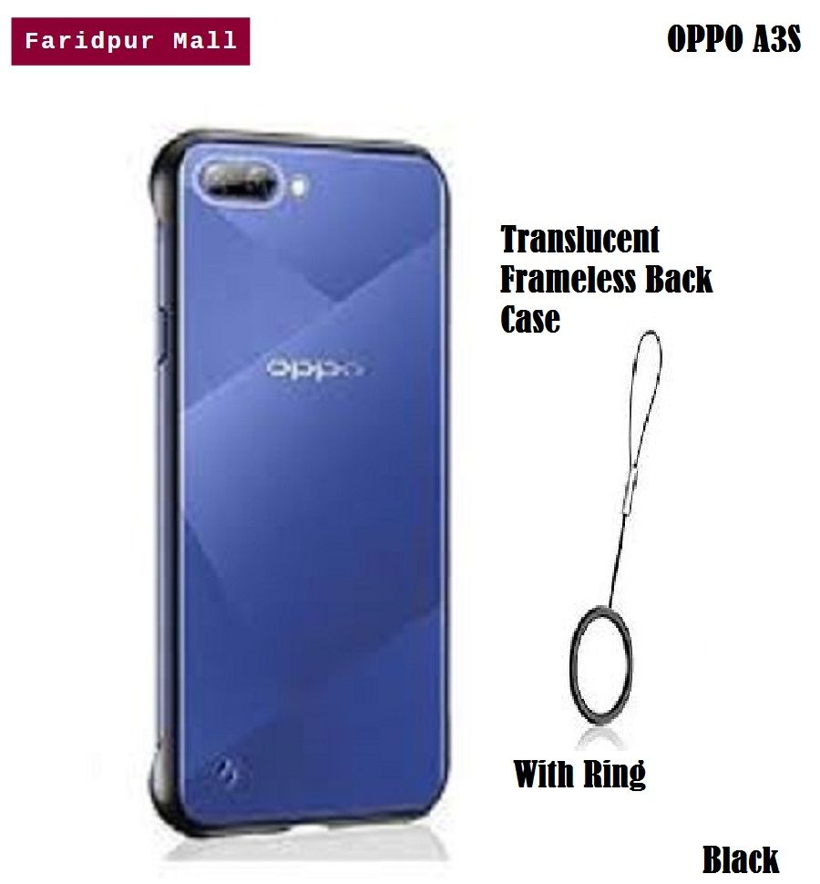 OPPO A3S Luxury Frameless Case Matte Transparent Luxury Hard Back Cover / Back Case With Ring