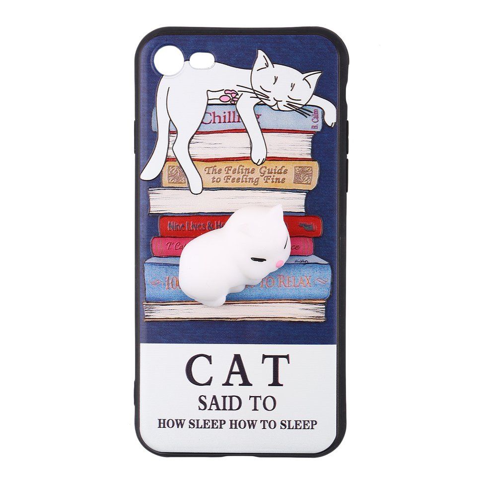 3D Cute Kitten Seal Phone Cover Relieving Stress Silicone Case For iPhone-kitten,seal multicolor