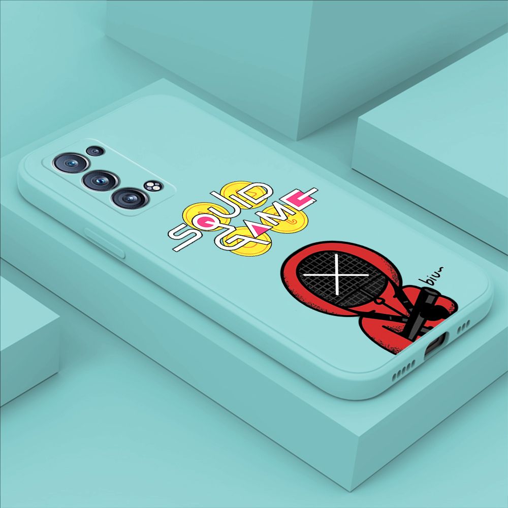 ZeroQiQi for OPPO Reno6 Pro 5G Case Fashion Cartoon Electric Baton Judge Role Phone CoverSquare Liquid Silicone Trend Phone Case