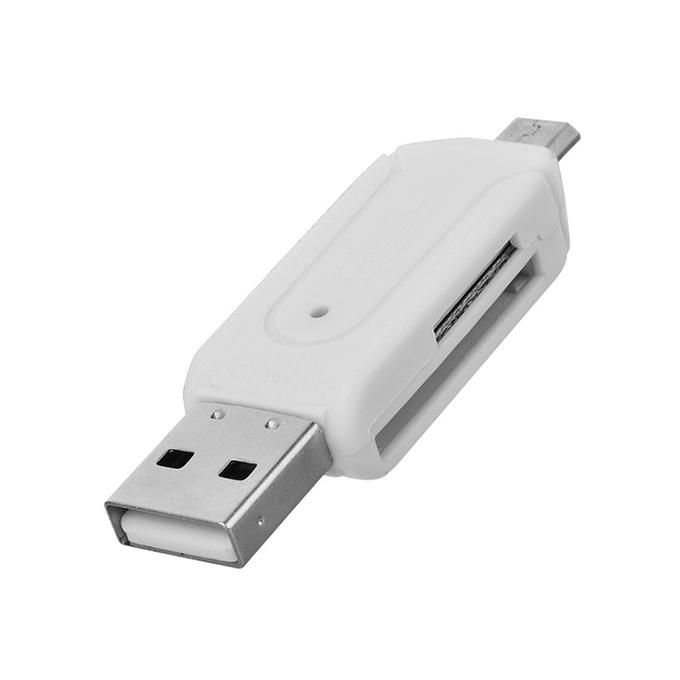 OTG and USB Card Reader - White