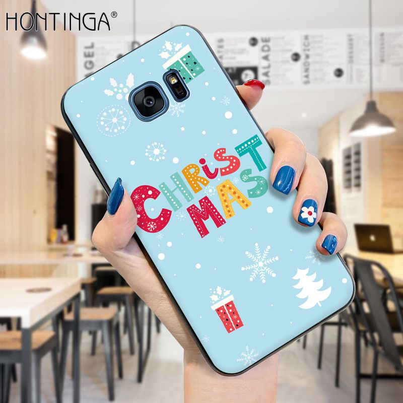 Hontinga for Samsung S7 Case Merry Christmas Gifts for Girls Boys Phone Cover Shockproof Soft Silicone TPU Cases