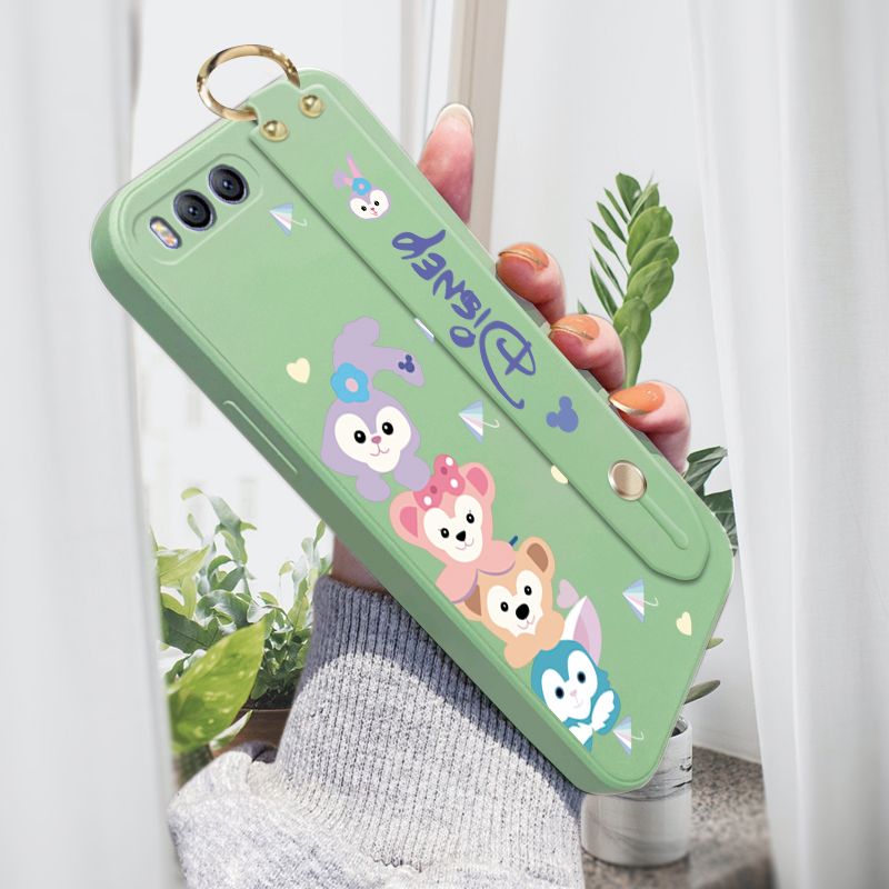 Jizetin for Xiaomi Mi 6 Wrist Strap Case Creative Cartoon Cute Bunny Cover Ultra Thin Anti Fall Liquid Silicone Phone Case