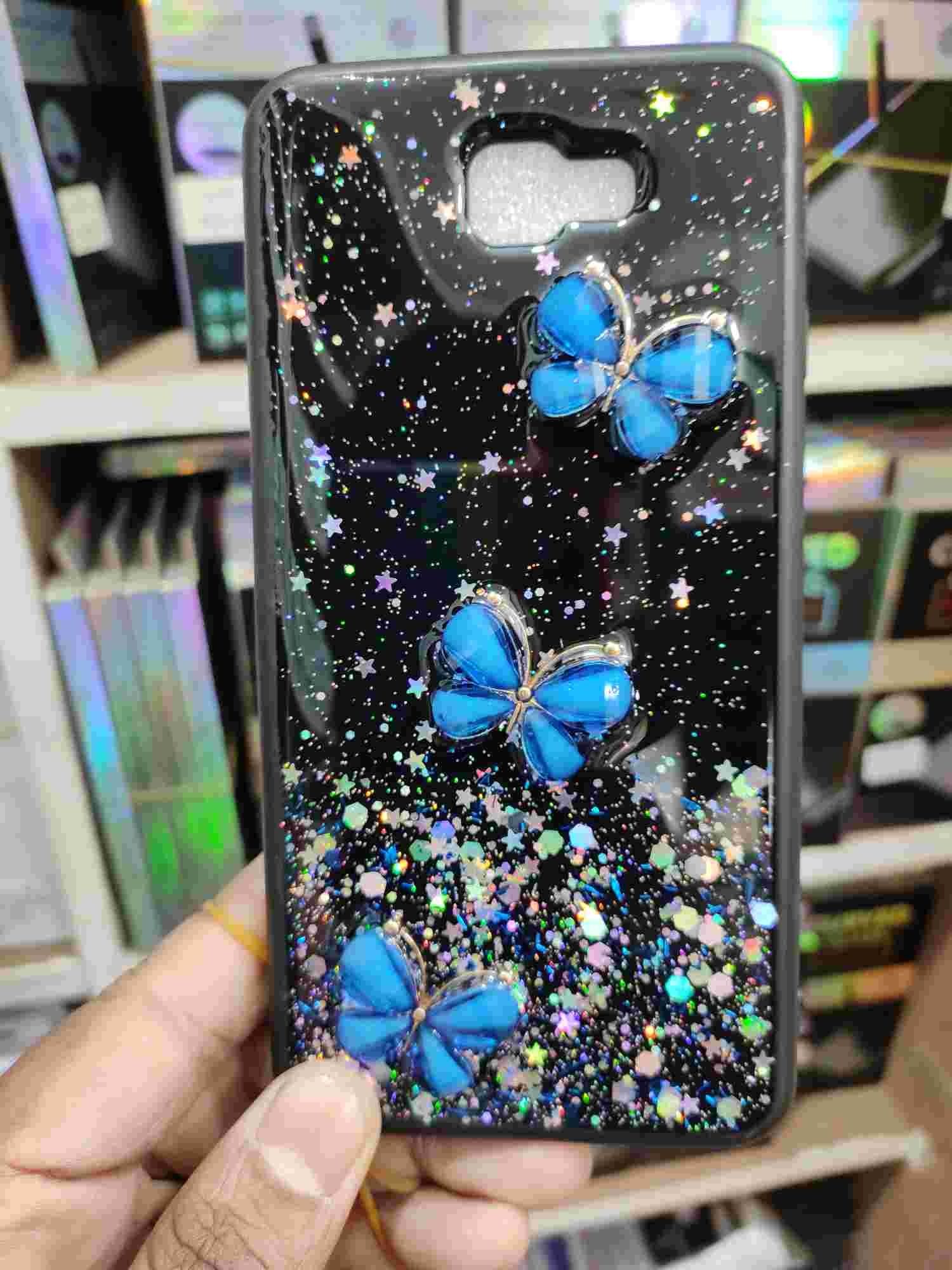 For Samsung J7 prime   3D Flexible Pc Butterfly Fashionable Ladies back Cover with camera protection