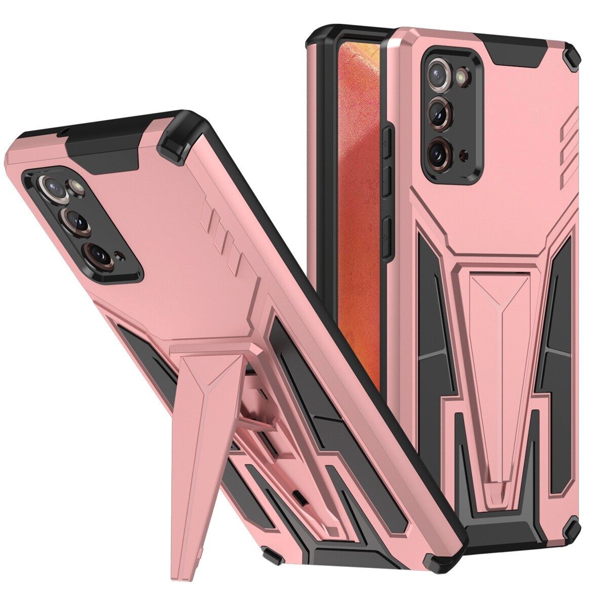 Case for Samsung Galaxy Note20 / Galaxy Note20 5G Hard PC Soft TPU Bumper Shockproof Case Built-in Kickstand Compatible