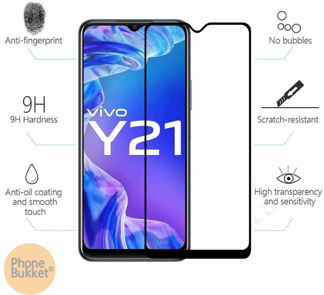 9H Full Glue Tempered Glass Screen Protector For Vivo Y21