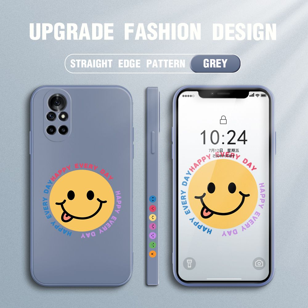 FHKL for Huawei Nova 8 Pro Back Cover Cartoon Smile Side design Soft Case Multicolor Liquid Silicone Phone Cases